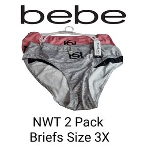 NWT bebe 2 Pack Lace Brief Underwear Plus Size 3X